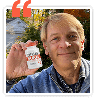 Happy CitrusBurn customer sharing citrus burn weight loss review and experience